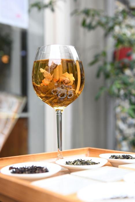 Jasmine Tea and Wine Glass