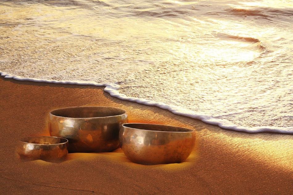 singing bowl on the seaside