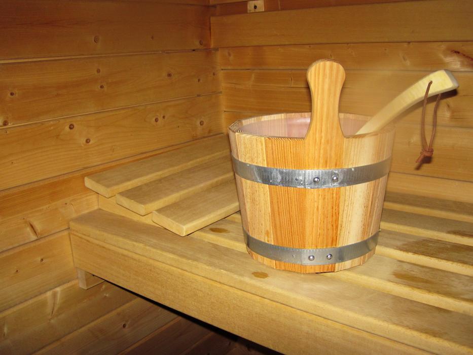 bench in sauna