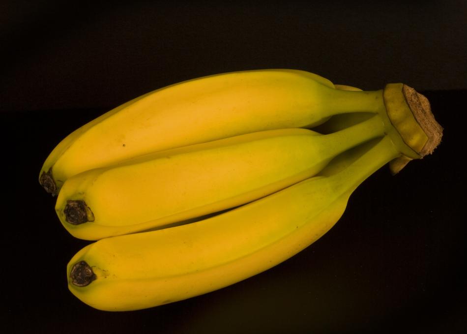 bananas on the black background
