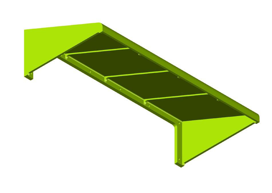 Bright, lime green canopy of the window, at white background, clipart