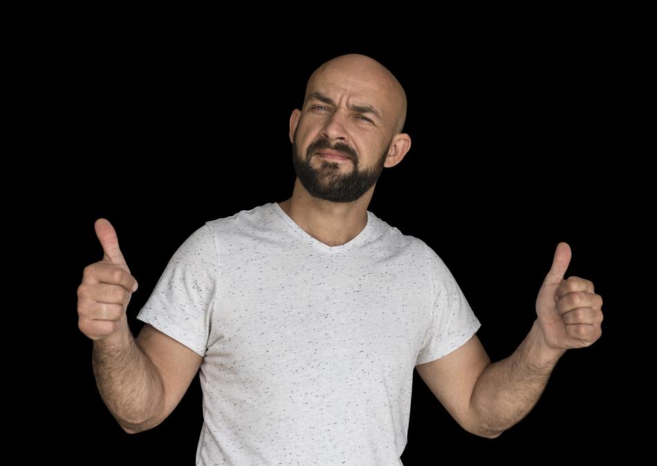 photo of a man in a good mood