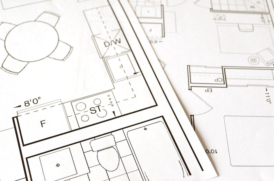 plan of rooms on a drawing on the table