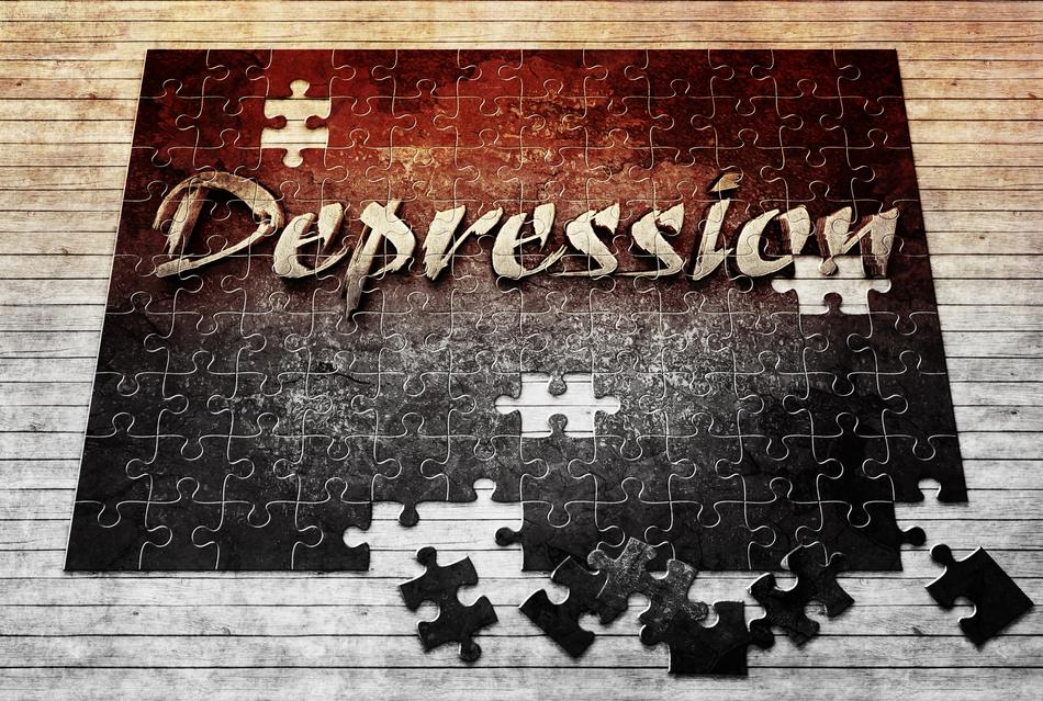 Depression, puzzle, digital art