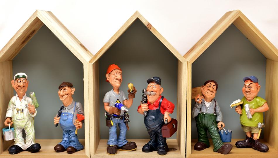 ceramic figurines of workers in the house