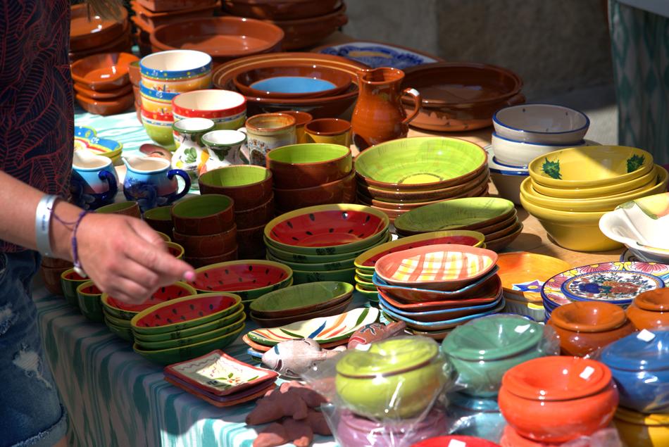 colorful ceramic tableware on the market