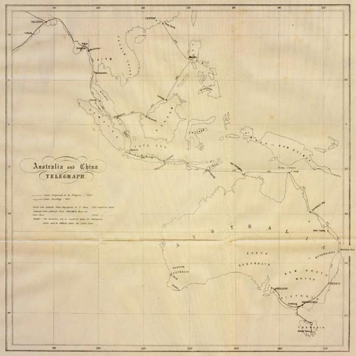 Beautiful, vintage map of beige color with black marks