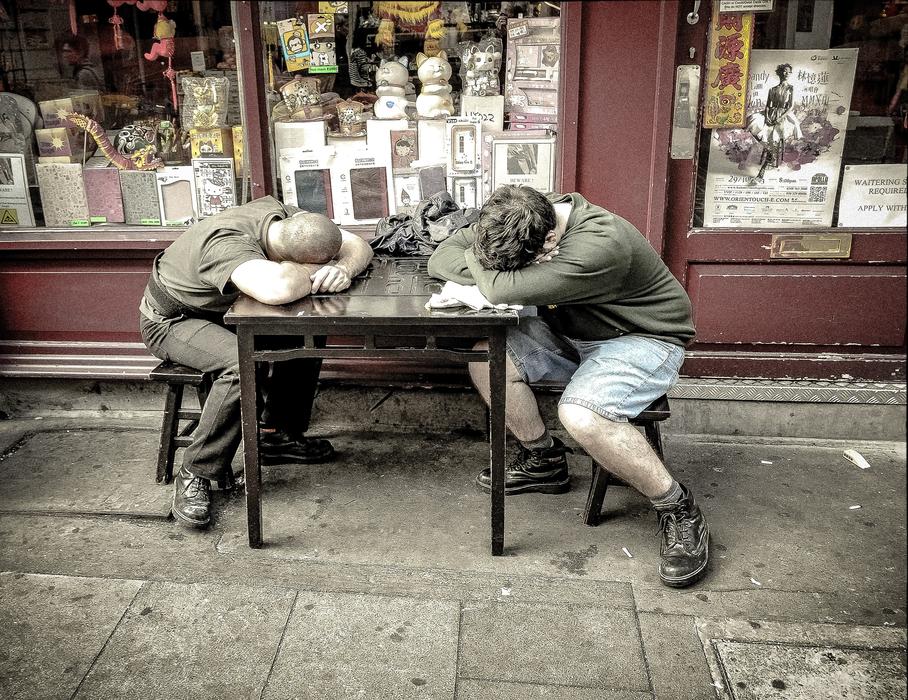 Winks Sleeping in the street