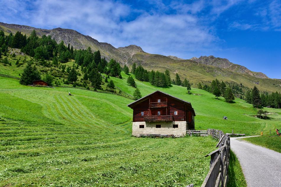 farm in the mountains of south tyrol
