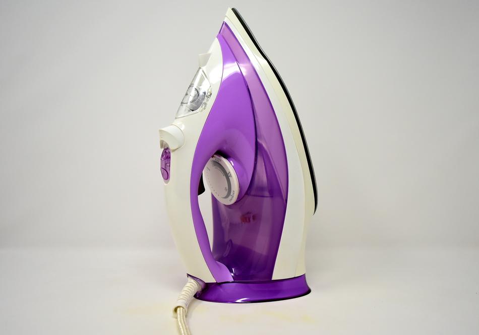 purple iron on white background