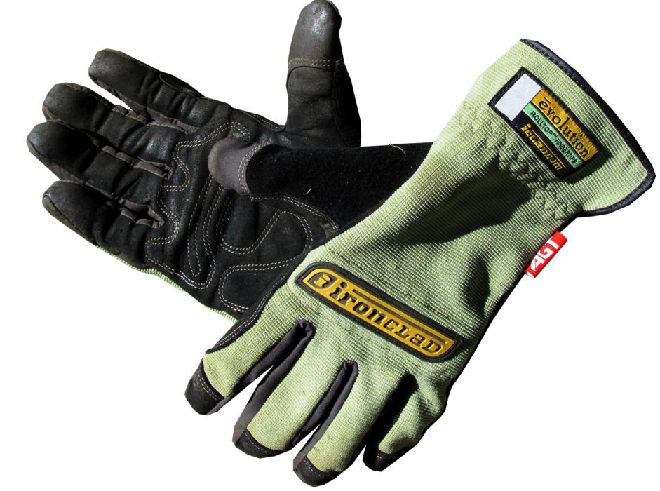 protective garden gloves on a white background