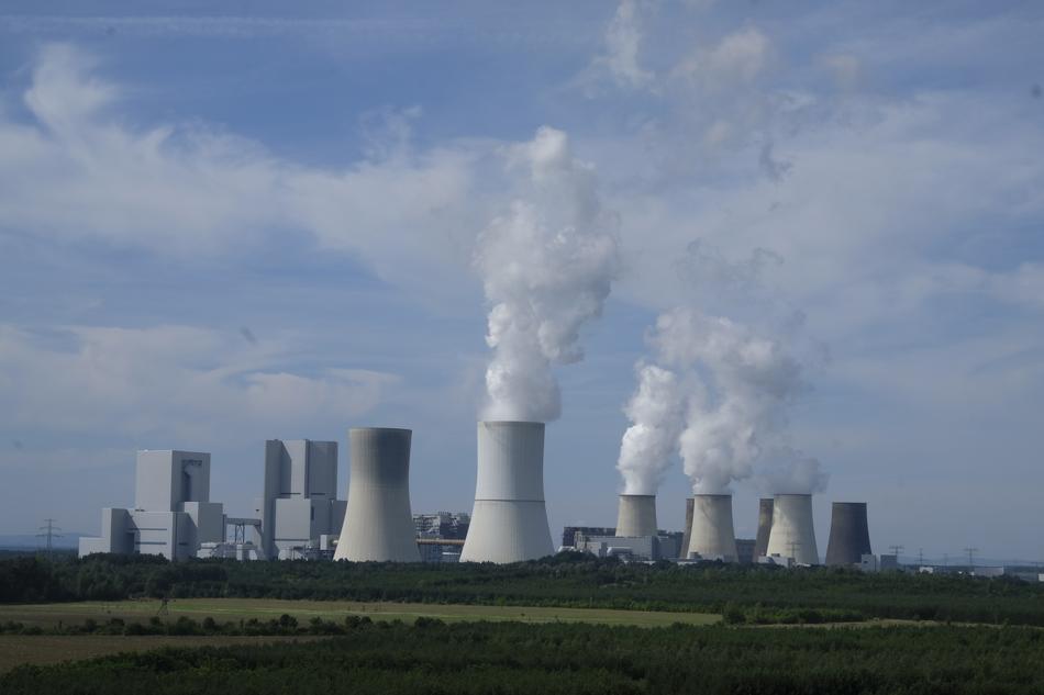 industrial clouds from labor power station in Boxberg, Germany