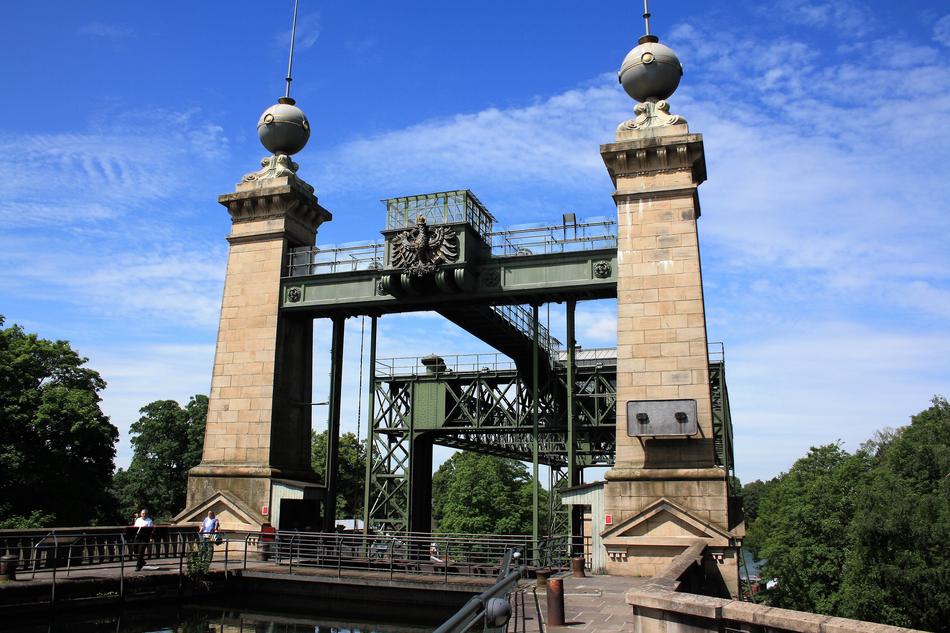 gate of old boat lift, germany, henrichenburg