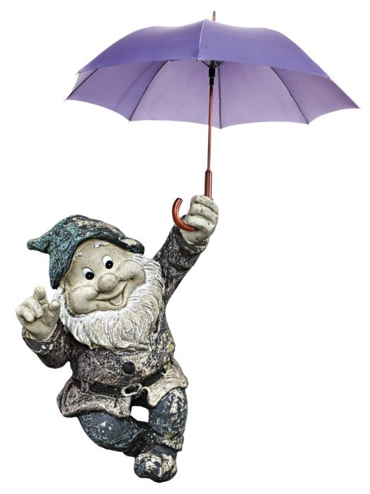 Garden Gnome with purple Umbrella