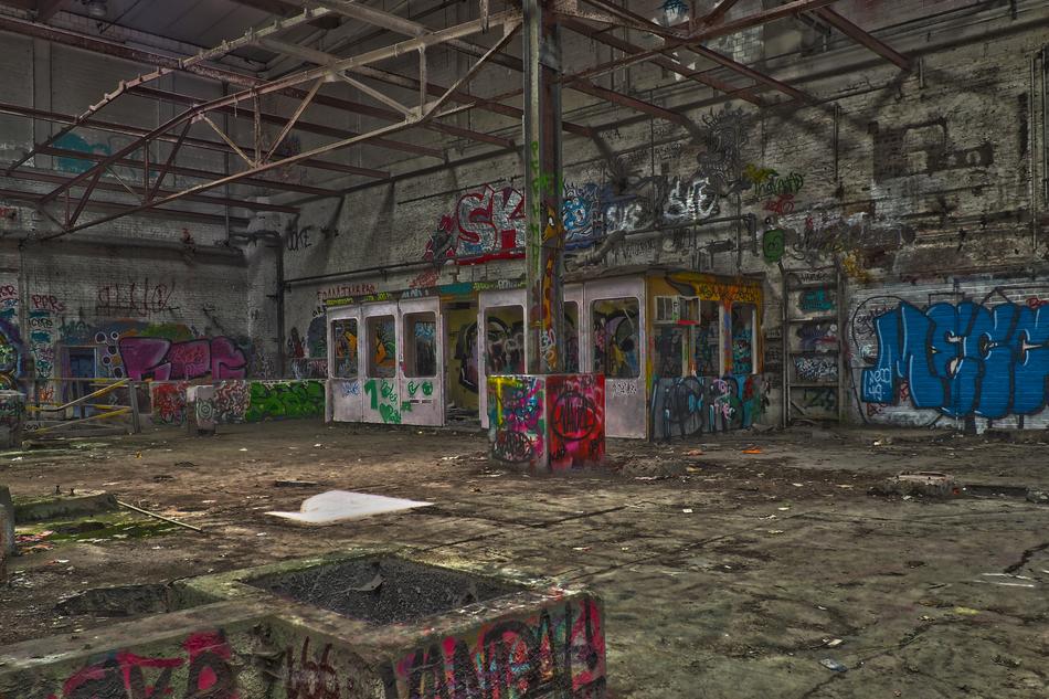 lost factory in street art