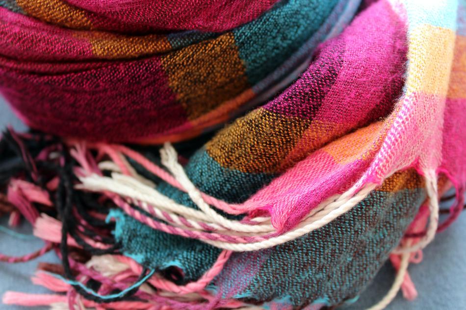 textiles, multicolored scarf
