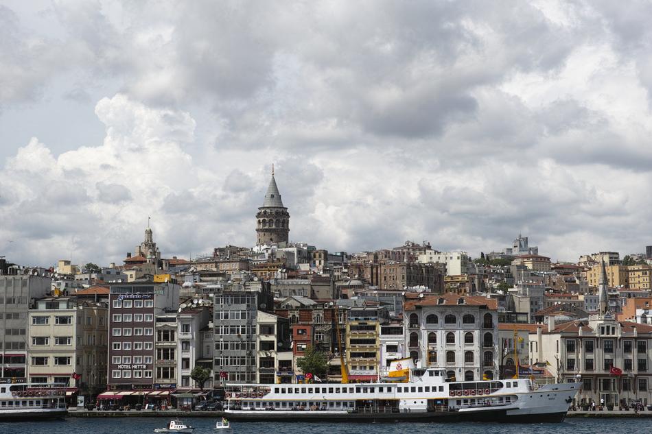 cloudy sky over istanbul cityscape