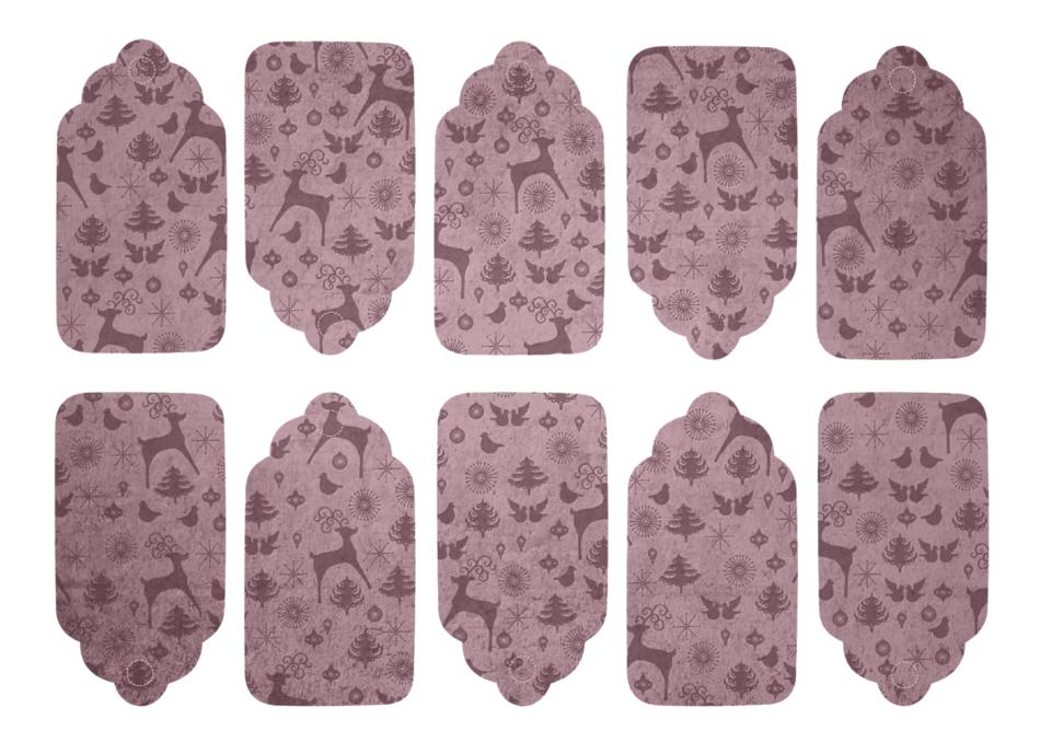 purple labels with symbols