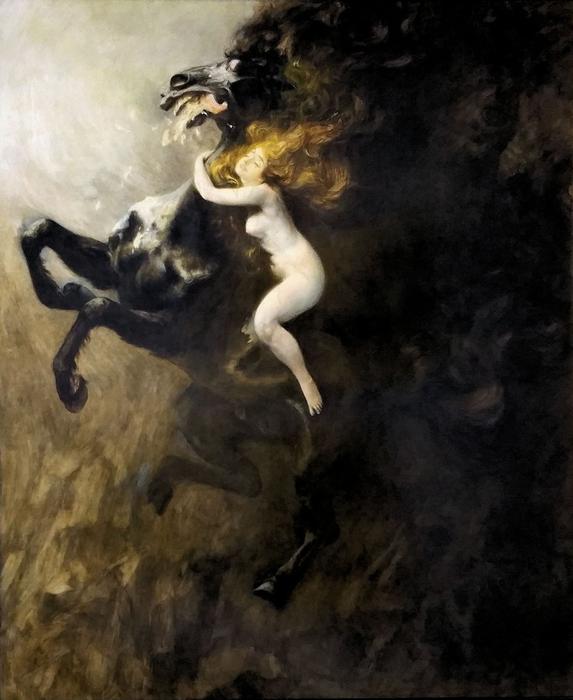 painting of girl and horse