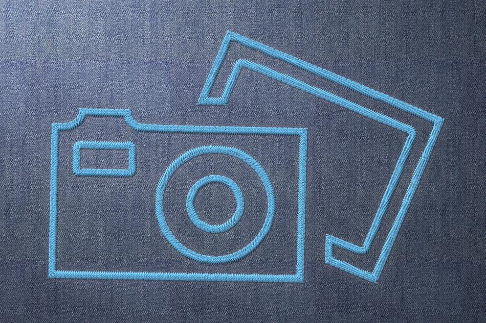 Blue Pixabay photo Logo at grey background