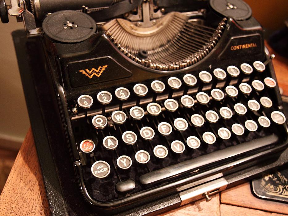 portable vintage black typewriter