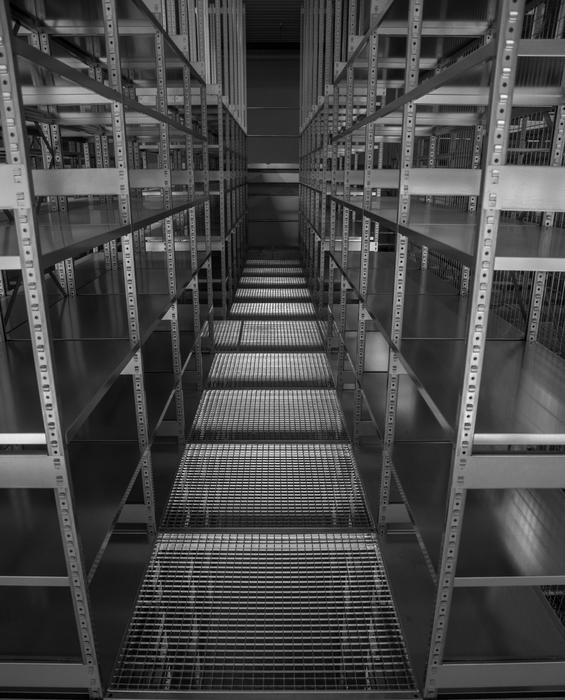 steel racks in the factory