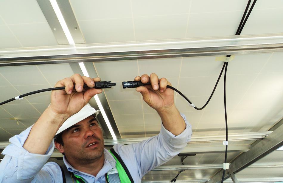 Worker repairing Cabling Electricity