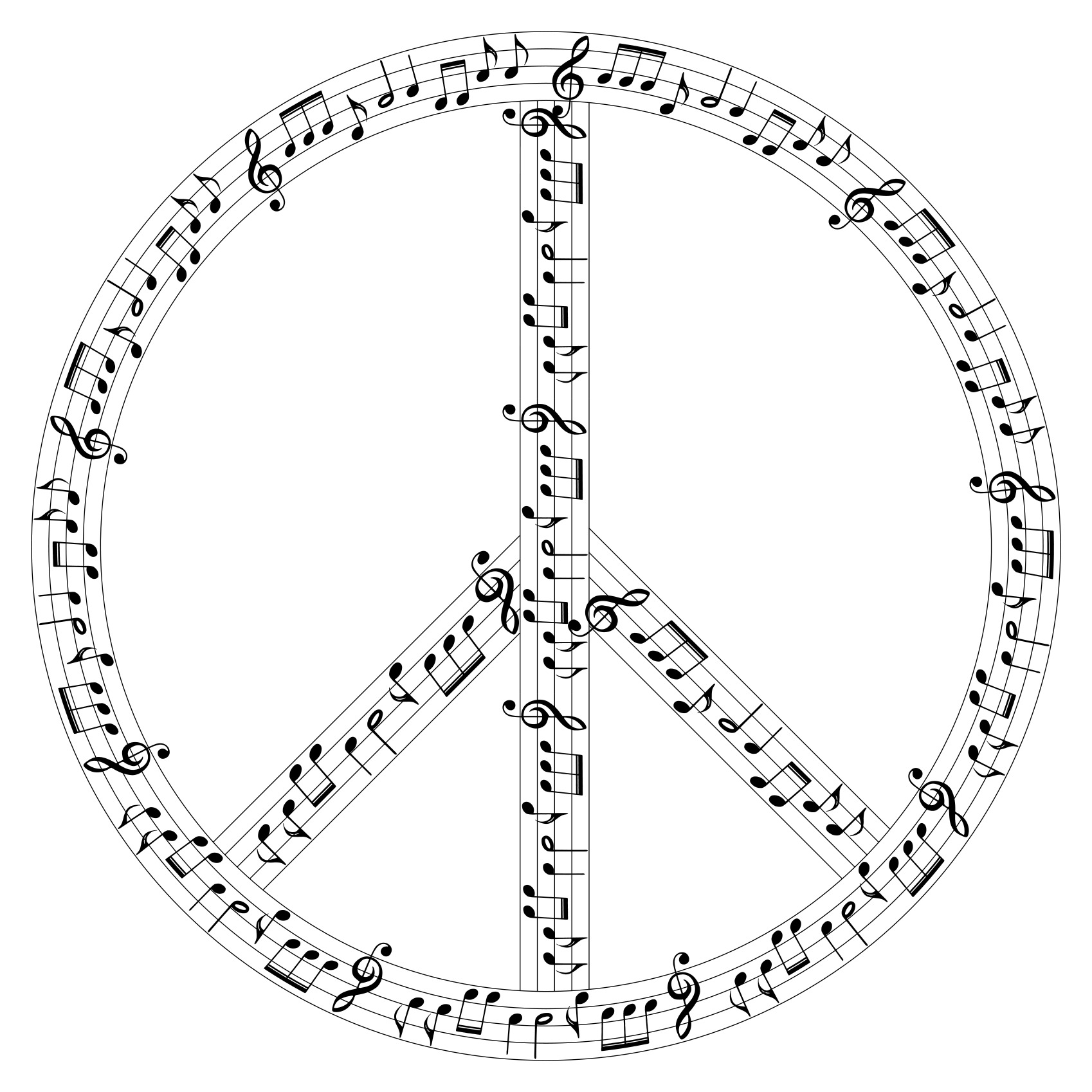 Peace Symbol Made Of Musical No Free Image Download