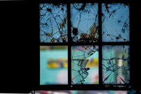 Broken Glass window