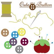 sewing buttons thread drawing