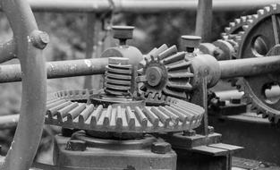 rusty bevel gear close up