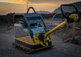 Excavators Yellow blue Construction