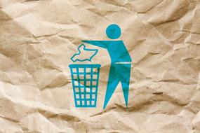recycling symbol on brown paper