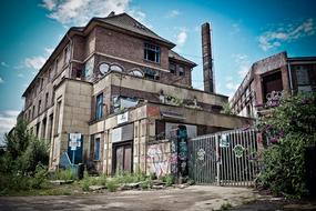 gate of old abandoned Factory