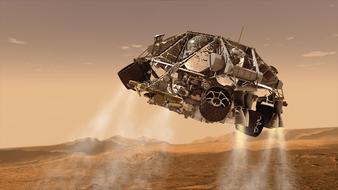 model spaceship on Mars