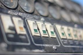 Colorful switches on the dashboard