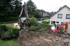 Construction Work Garden and house
