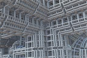 architecture, construction, abstract 3d render