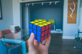 RubikS Cube Puzzle hand