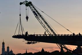 Construction Working sunset