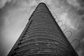 Chimney Brickyard Factory black and white