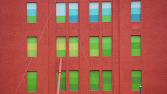 Industry Factory red and green windows