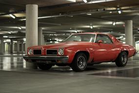 red American Muscle Car in parking