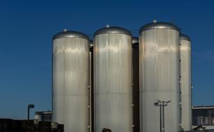 Silo Tanks and Blue Sky