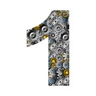 number 1 in gears pattern