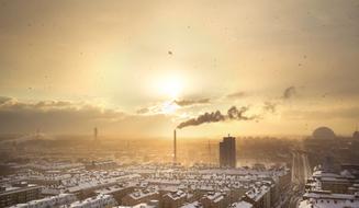 Sunset Sky Industrial city