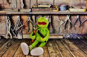 Kermit frog toy at Workshop