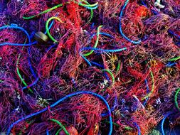 colourful fishing nets