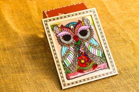 Owl drawing in Frame