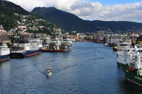 photo of the seaport in Bergen, Norway